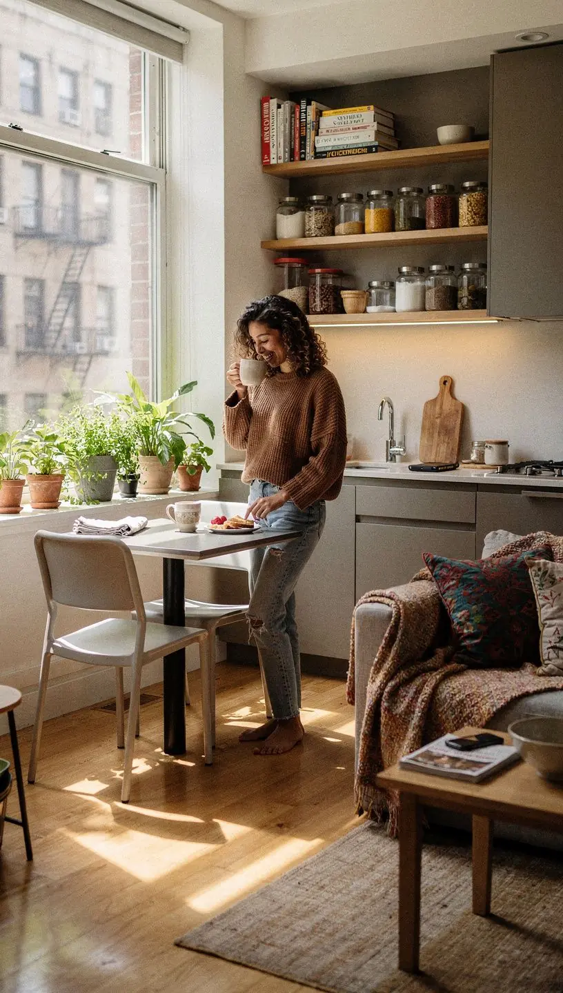 Спальня с изящными шкафами и мягким светом, создающим атмосферу уюта.